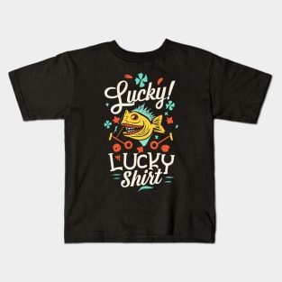 Lucky Fishing Shirt Fisherman Lucky Kids T-Shirt